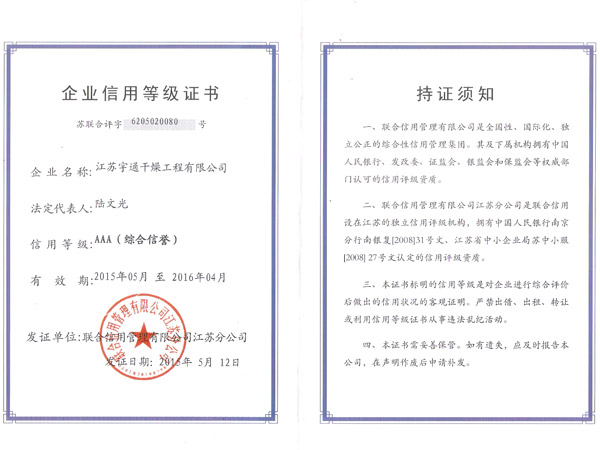 資信等級(jí)證書